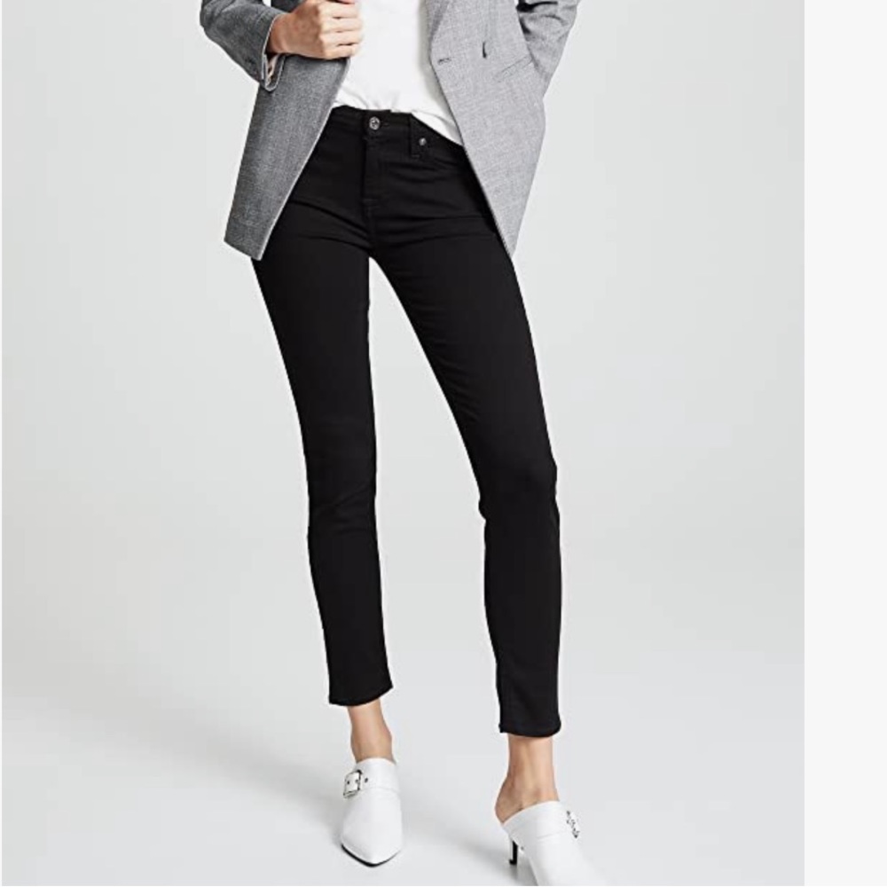 7 For All Mankind Black Kimmie Crop Jeans